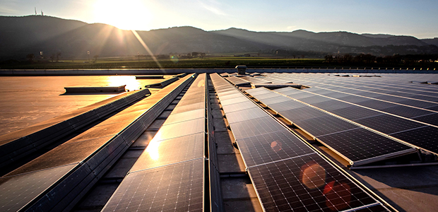 Solar panels in the sun